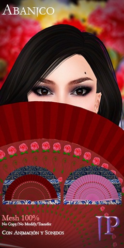 *Isa ProJects*Abanico Rosas Rojo y Rosa