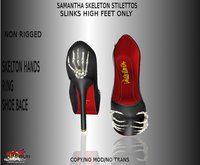 SAMANTHA STILETTOS STITCHING SKELETON SLINKS HIGH FEET NON RIGG 