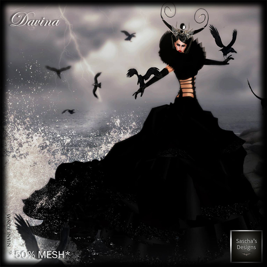 SAS - Davina Black Gown (50% mesh)