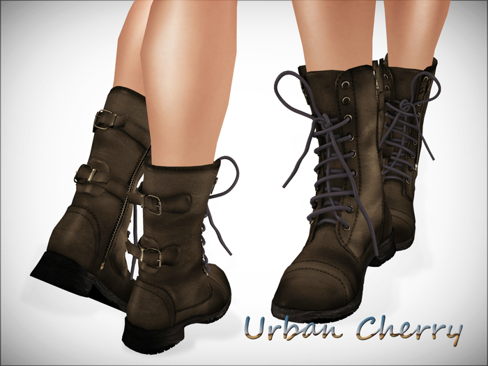***Urban Cherry*** Matilda Combat Boots Steel Grey
