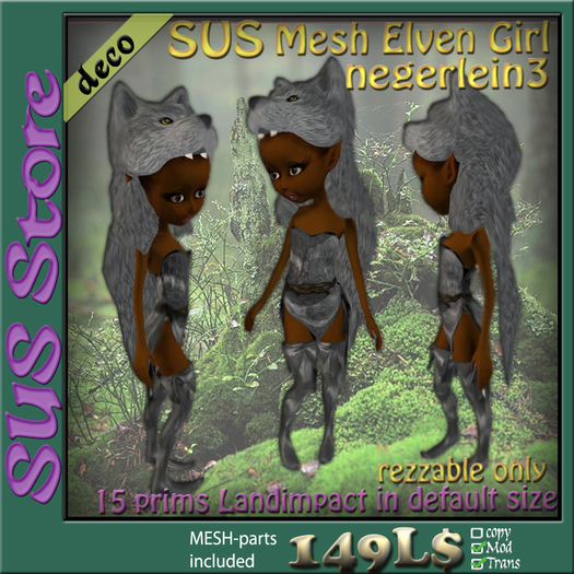 SUS Mesh Elven Girl negerlein3 (15p)
