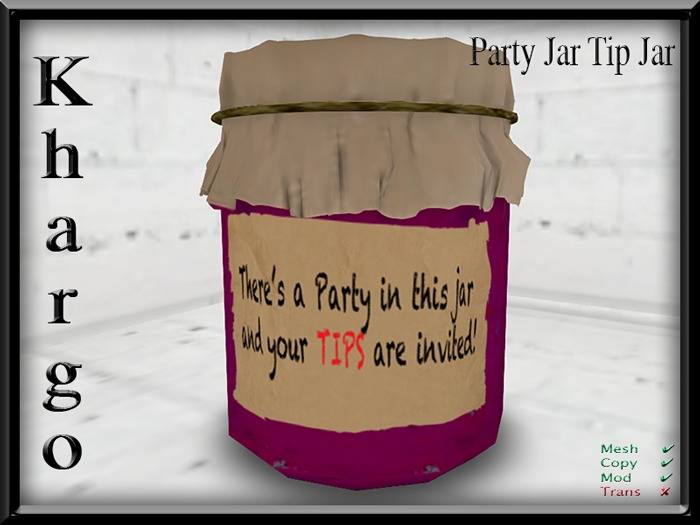 Party Jar Tip Jar/ Tipjar - Multifunction / Configurable / Split Tips