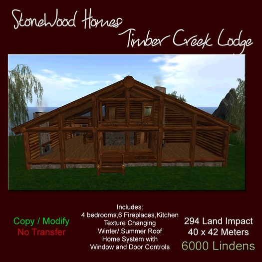 Second Life Marketplace The Timber Creek Lodge, by Stonewood