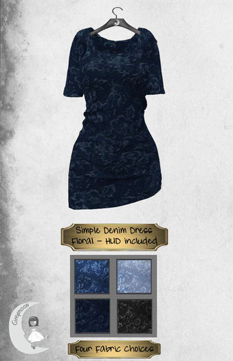 Greymoon_Simple Denim Dress_Floral