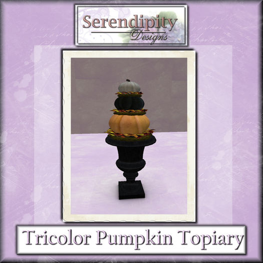 Serendipity Design - "Tricolored" Pumpkin Topiary
