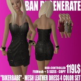 Bikerbabe Leather Dress - 4 Colors