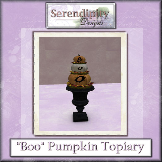 Serendipity Design - "Tricolored" Pumpkin Topiary(boxed)