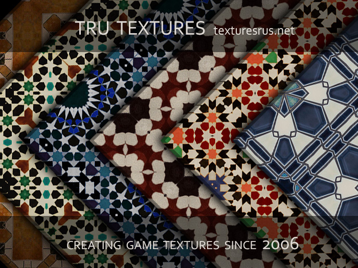 13251: 20 x Seamless Moroccan Tile Textures - 1024 x 1024 Pixels
