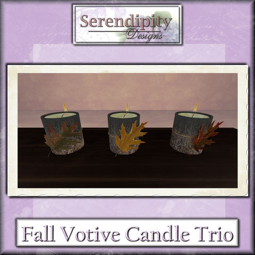 Serendipity Designs -  Fall Votive Candle Trio