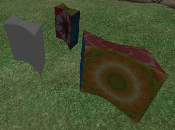 nice curved object with 4 different textures on it