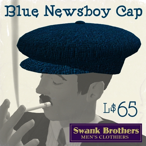 Swank's Blue Newsboy Cap