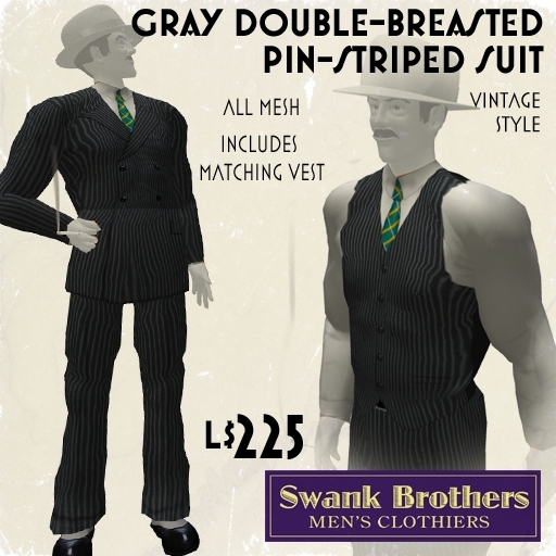 Swank Gray Pinstriped Suit