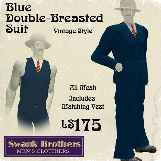 Swank Blue Double-Breasted Suit