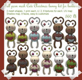 Full Perm MESH Cute Christmas Bunny kit for builders
