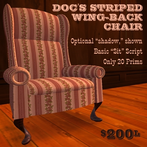 Doc's Striped Wing Back Chair