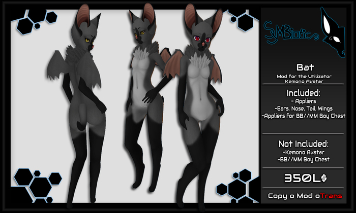 [Symbiotic] Bat Kemono Grey