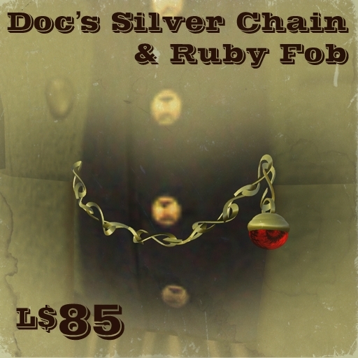 Doc's Silver Chain & Ruby Fob