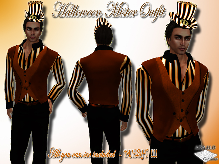 Halloween Mister Outfit - Mesh - all you can see included - * SPECIAL PRICE Halloween Promo * - Dedalo Creations - 