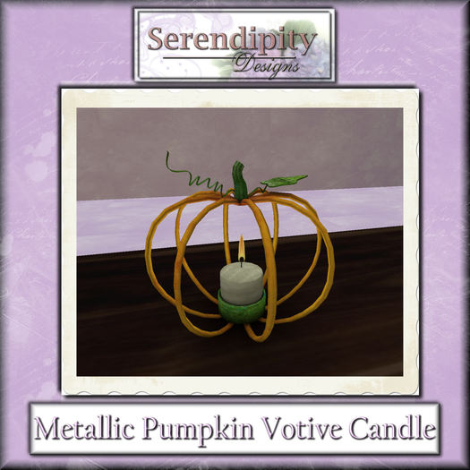 Serendipity Designs -  Metallic Pumpkin Votive Candle Holder