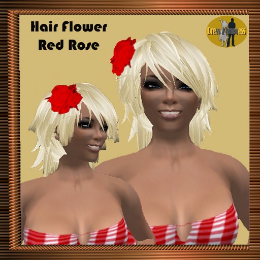 HAIR FLOWER RED ROSE