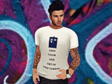 {Q-Essentials} Men's White Tardis Shirt