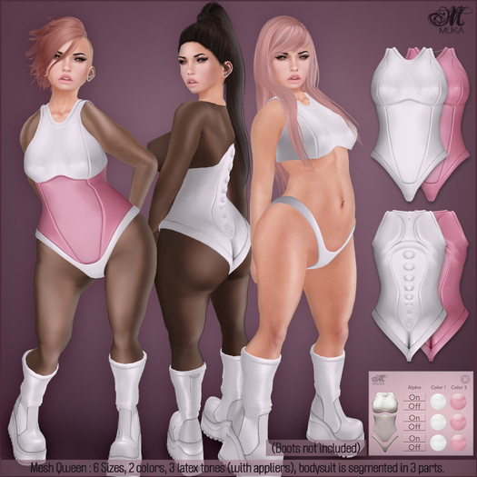 *MUKA* Qween White & Pink