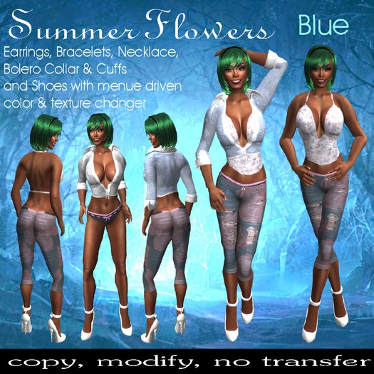 Summer Flowers blue