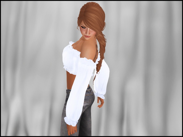 *Faithless* - Off Shoulder Peasant Blouse Cropped