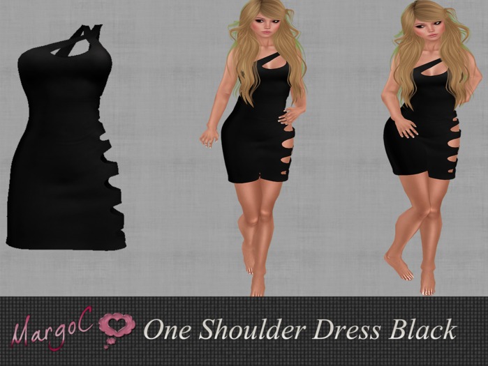 DEMO One Shoulder Dress Black - MargoC