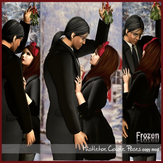 Frozen Couple Pose - Mistletoe Kiss