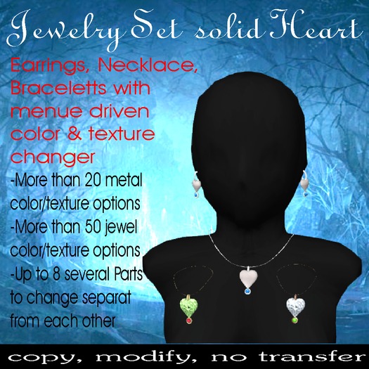 Jewelry Set solid Heart