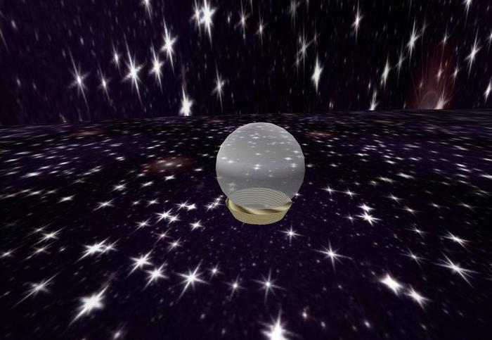 bola de cristal con pedestal de oro