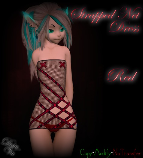 :DV: Kemono Strapped Net Dress - Red