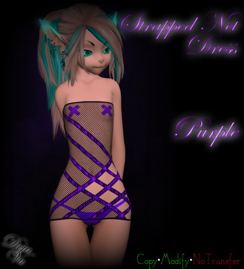 :DV: Kemono Strapped Net Dress - Purple