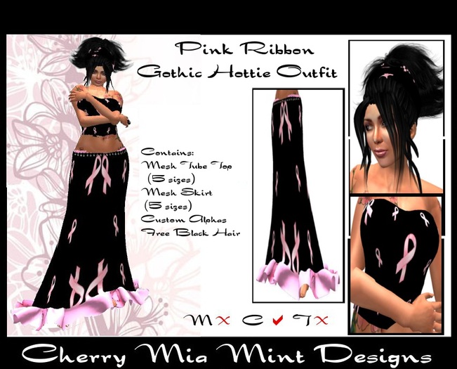 Pink Ribbon Gothic Hottie Outfit
