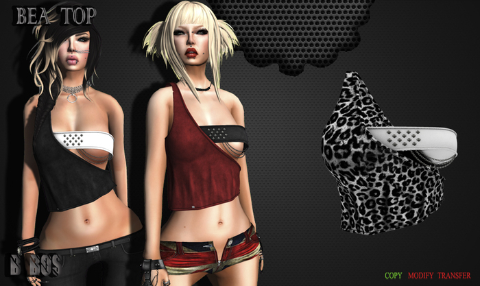 B BOS -Bea Top-Leopard White-