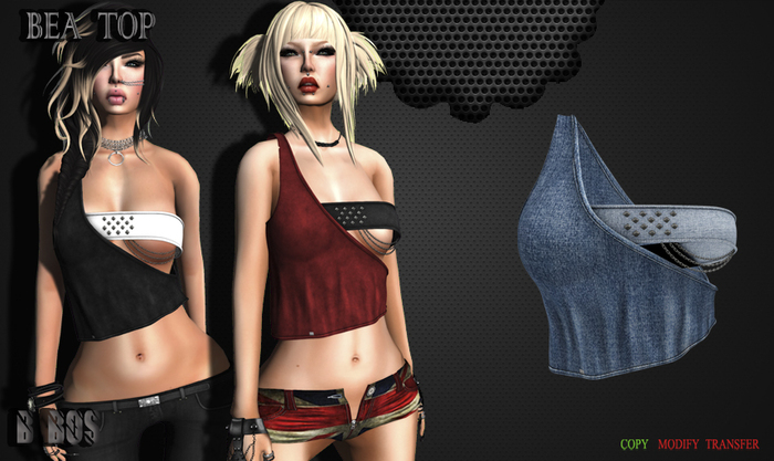 B BOS -Bea Top-Jeans Bleach-