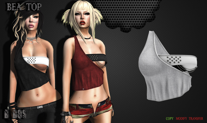 B BOS -Bea Top-Jeans White-