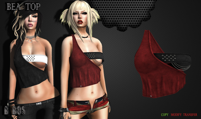 B BOS -Bea Top-Red&Black-