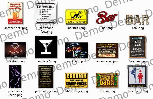 Bar and Club Sign Set