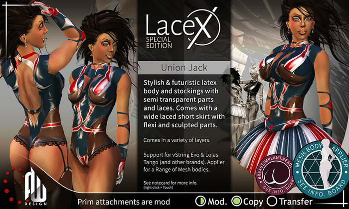 LaceX S.E. Union Jack  - Latex outfit