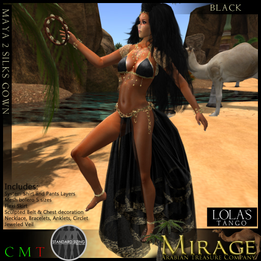 =Mirage=by KRC - Maya 2 Silks Gown - Black