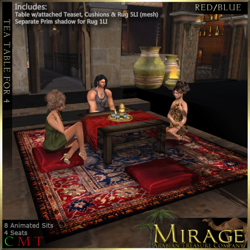 =Mirage= Tea Table for 4 - RedBlue