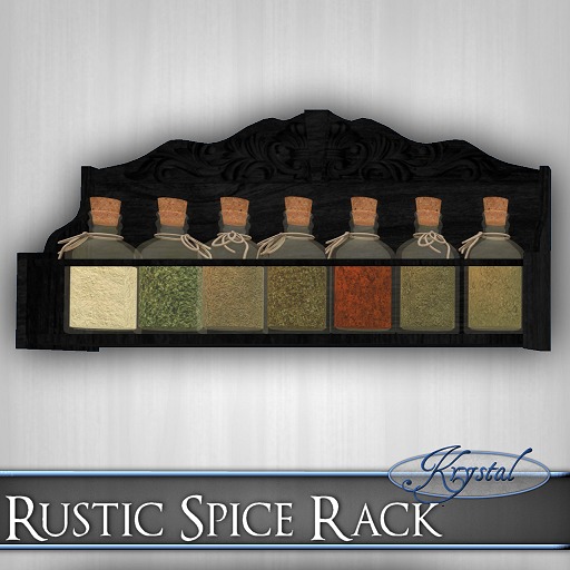 ::: Krystal ::: Rustic Spice Rack - Black