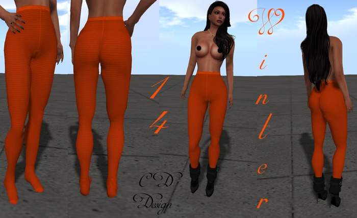 Pantyhose Orange Halloween Winter_14
