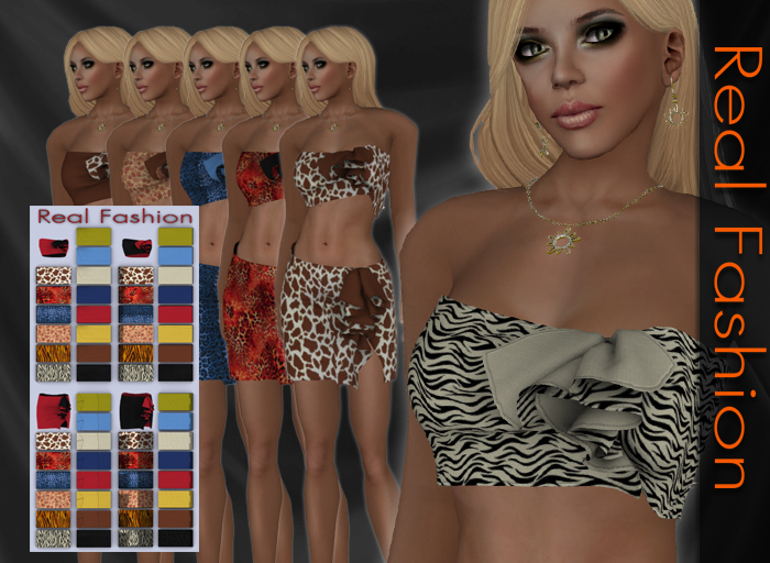 REAL FASHION Volant top and skirt set - ANIMAL PRINT