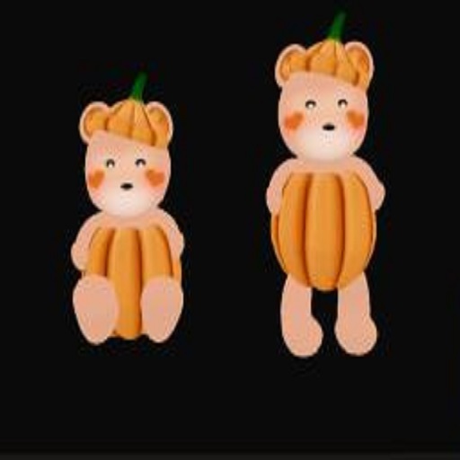 *PCD* Pumkin teddybear tipjars (2)