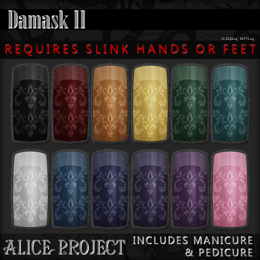 Alice Project Slink Nail HUD - Damask II