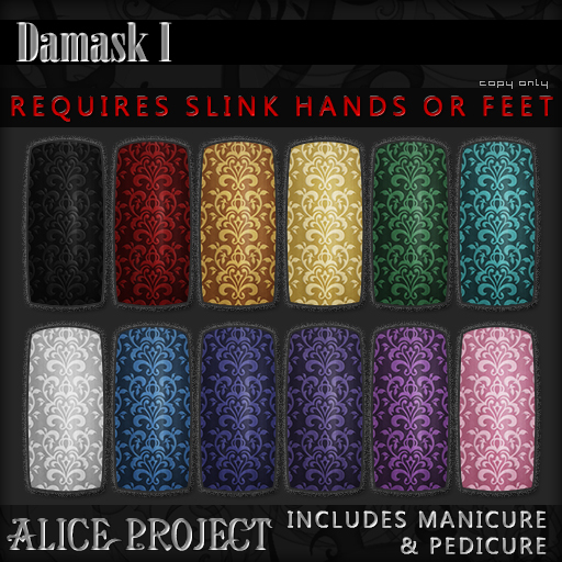 Alice Project Slink Nail HUD - Damask I