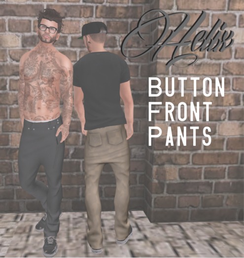 *Helix - Button Front Pants - Black